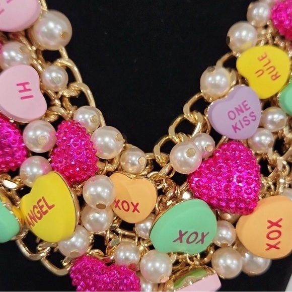 Betsey Johnson Candy Heart Statement Necklace - Picture 2 of 6